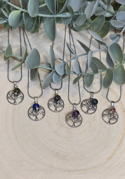 Collier Arbre de vie et pierre