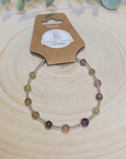 Bracelet avec pierres - Fluorite