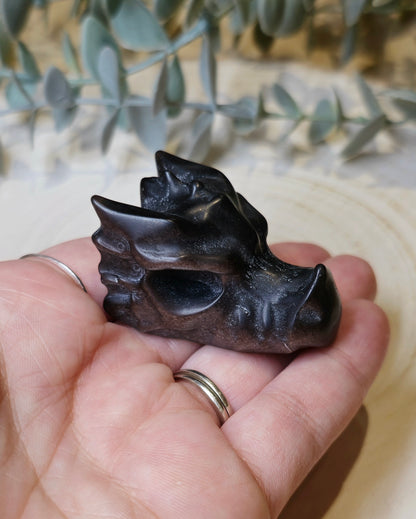 Dragon Obsidienne argenté