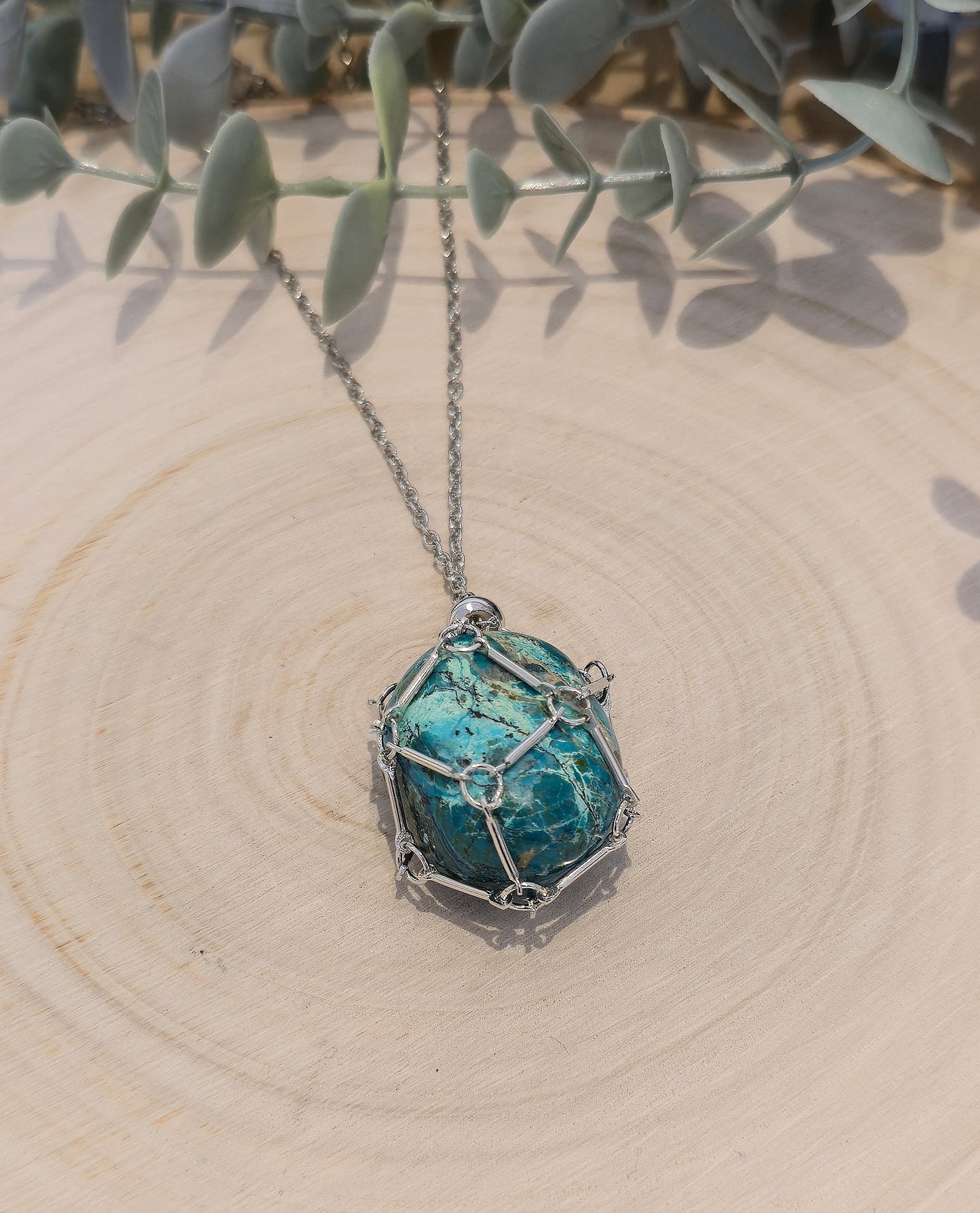 Collier porte-pierre acier inoxydable
