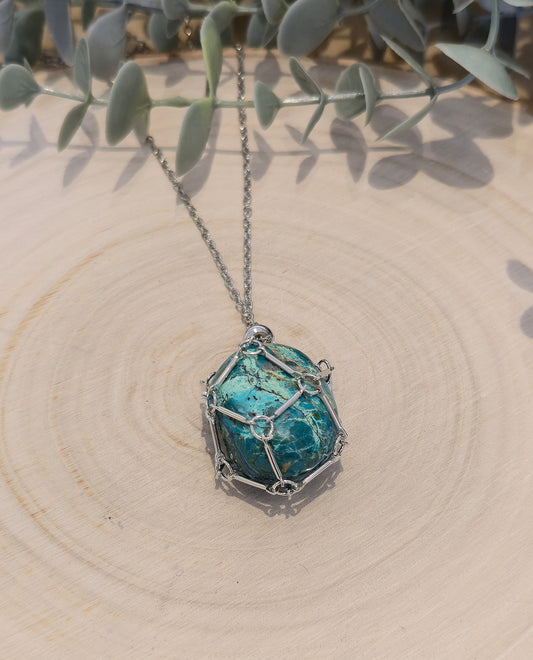 Collier porte-pierre acier inoxydable