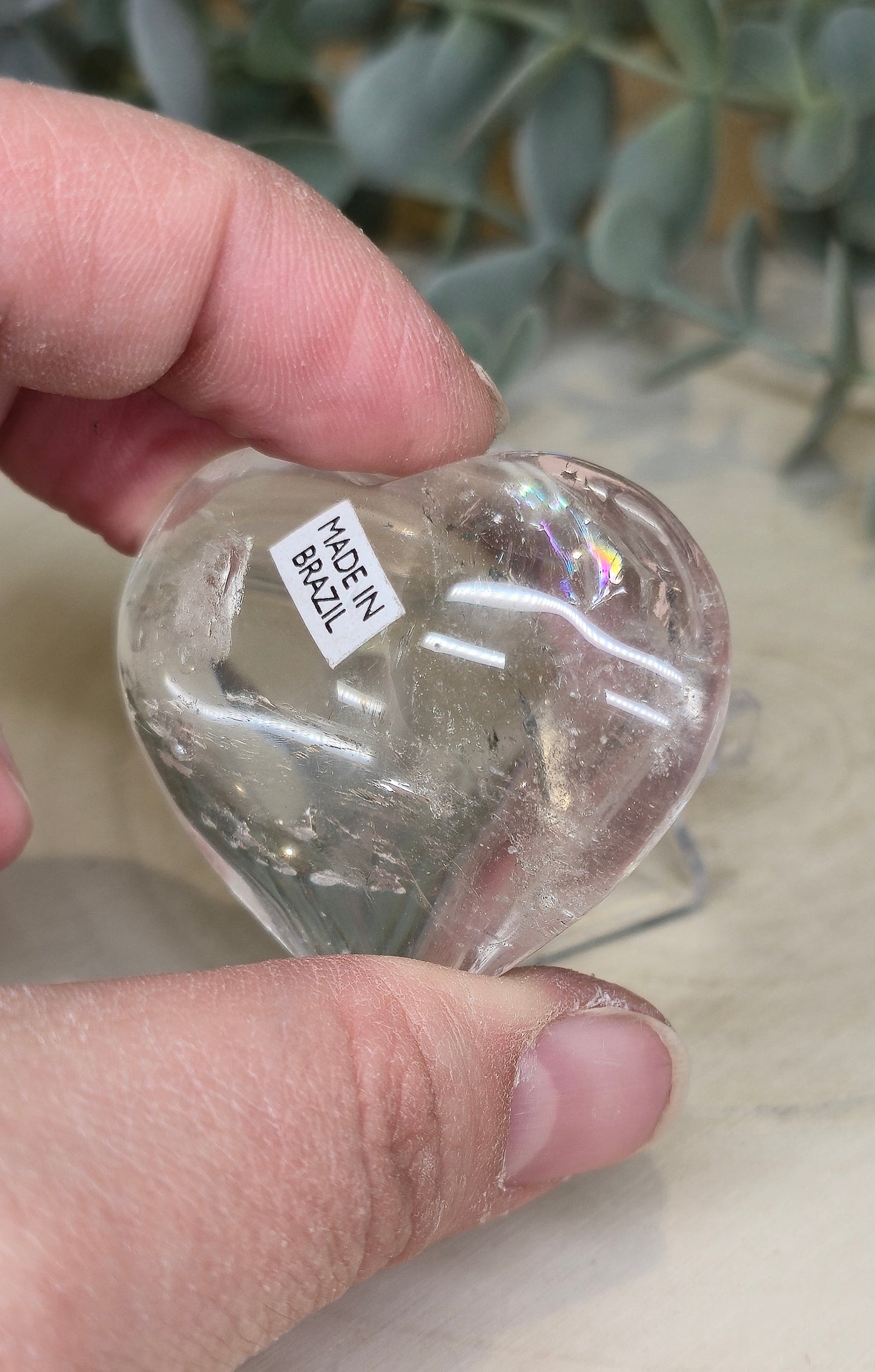 Coeur en Quartz clair (extra clair) du Brézil