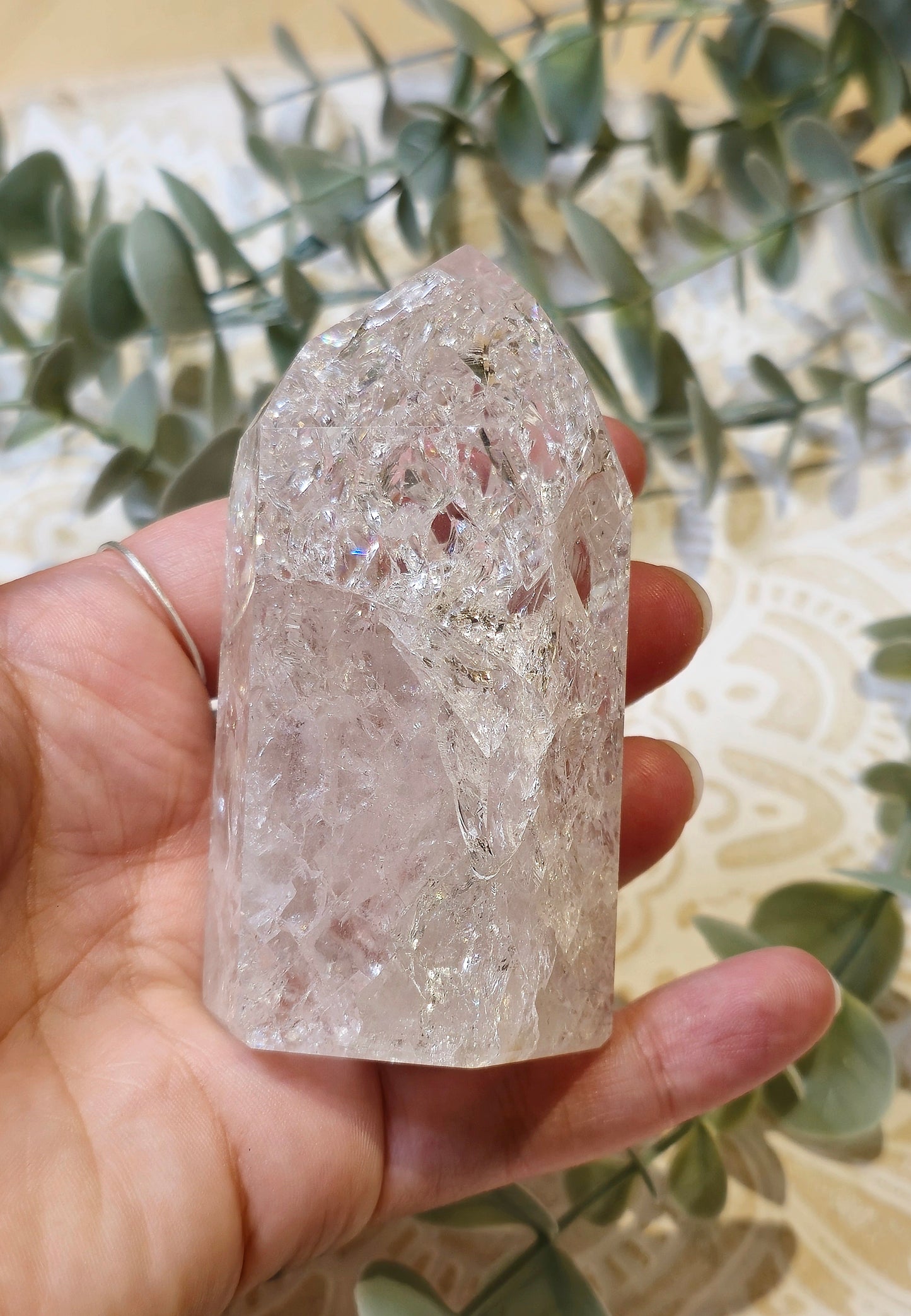 Pointe en Quartz clair craquelé