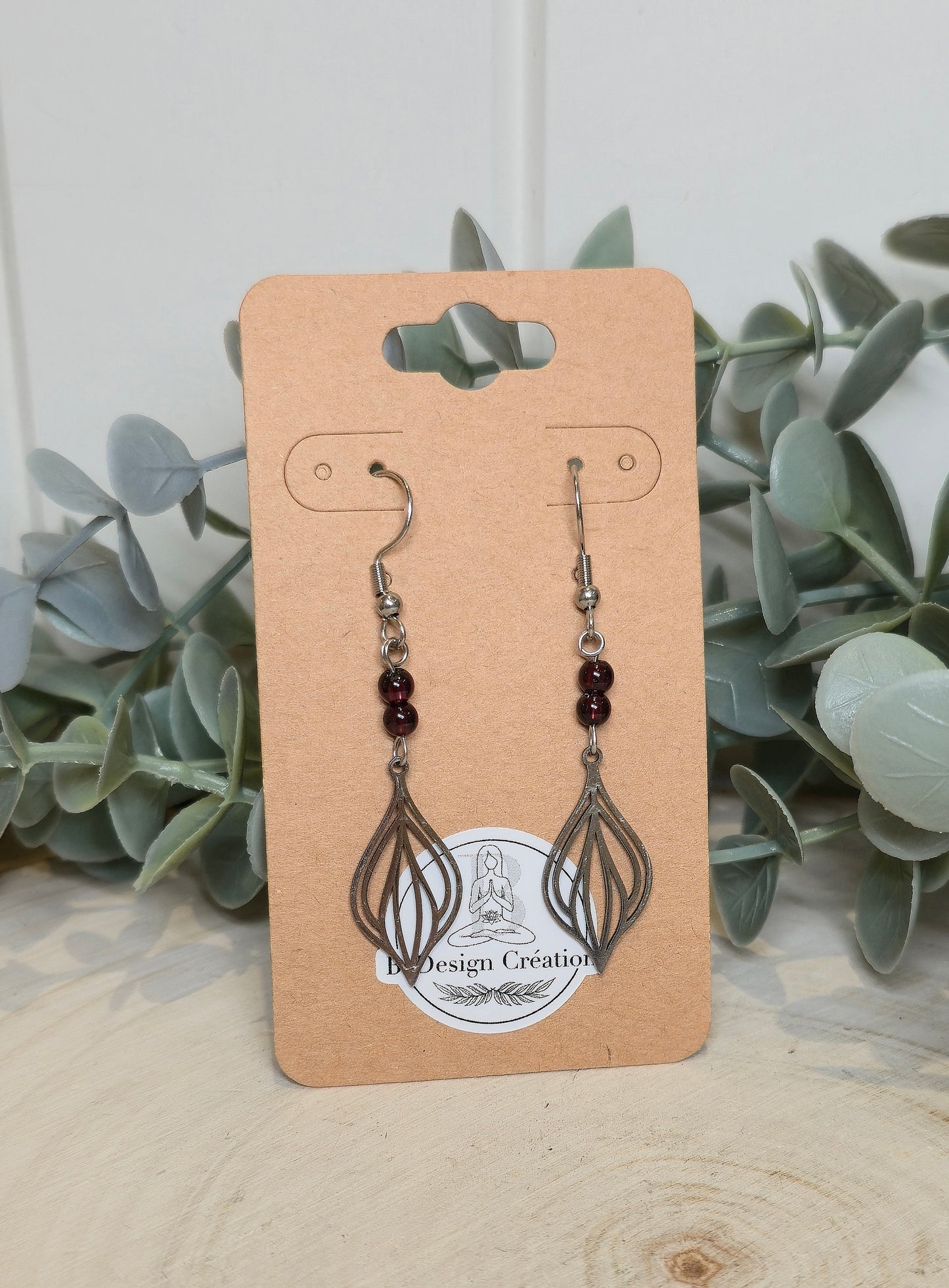 Boucles d’oreilles Géométrie Grenat