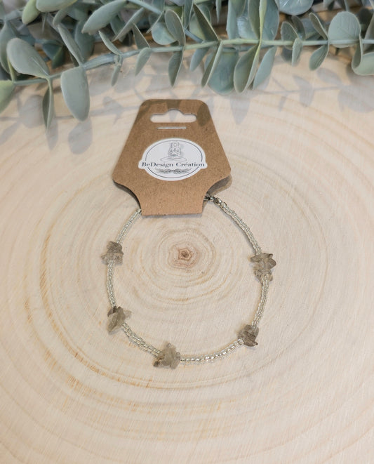 Bracelet avec pierres - Quartz fumé chips