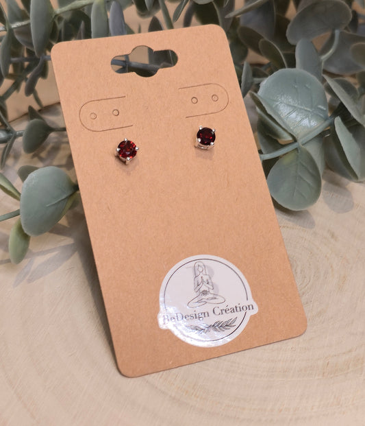Boucles d'oreilles Grenat