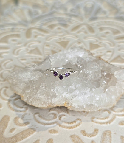 Bague triple Améthyste