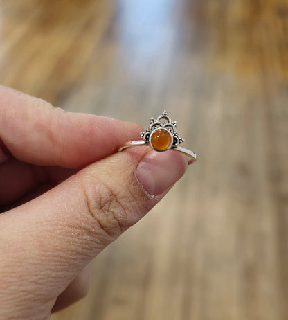 Bague Cornaline demi mandala