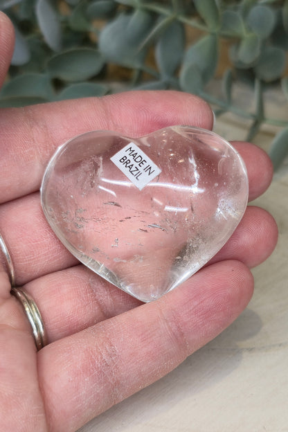 Coeur en Quartz clair (extra clair) du Brézil