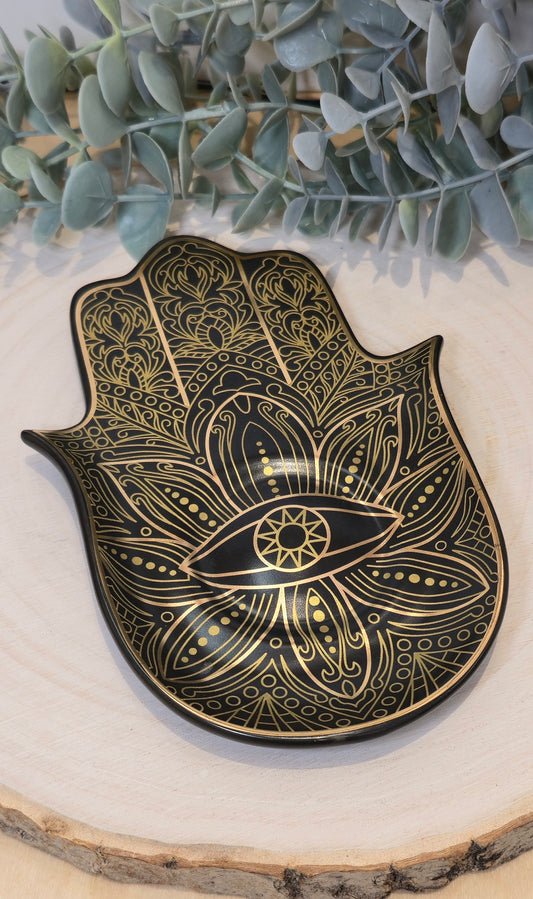 Assiette Main Fatima noir