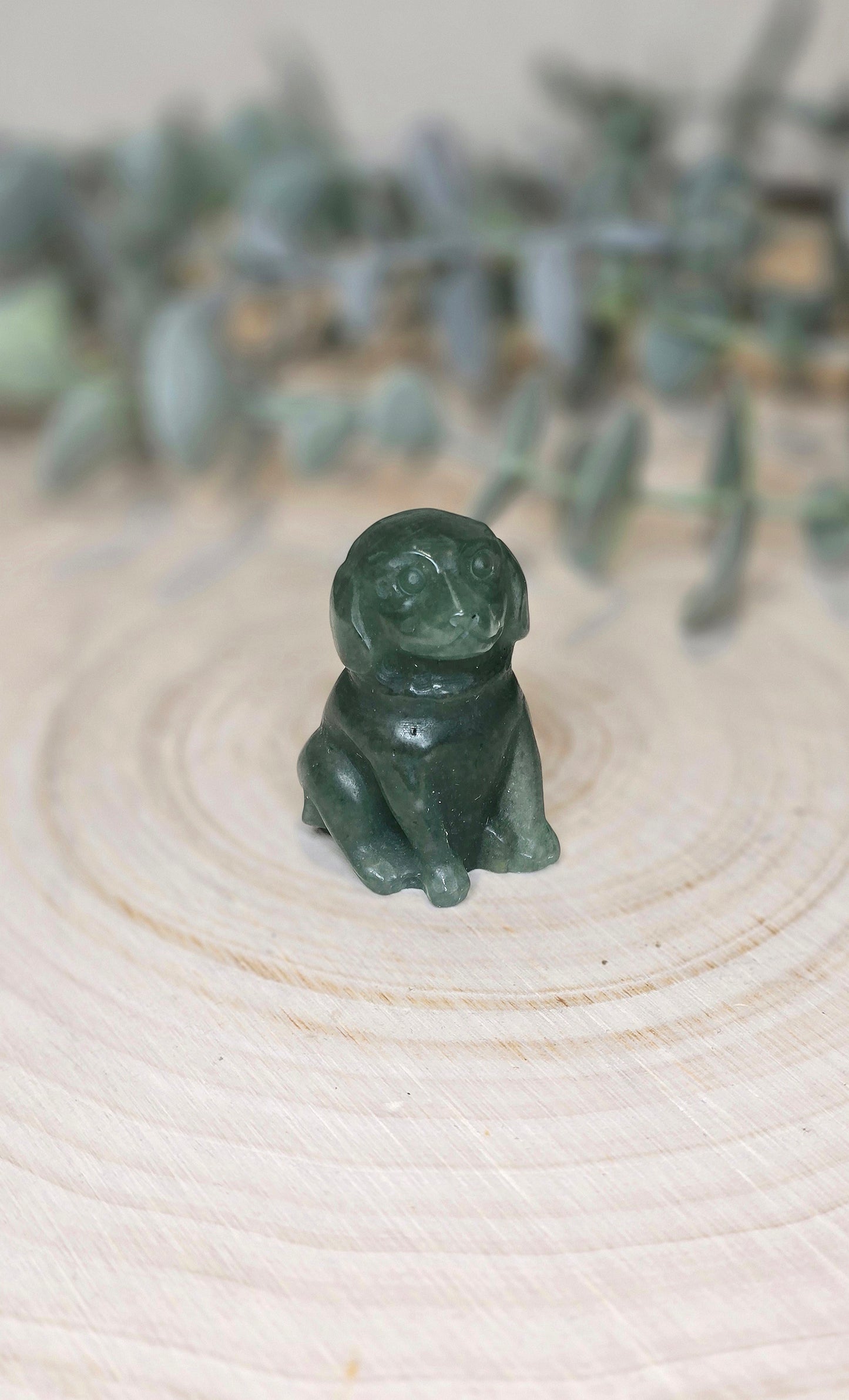 Chien en Aventurine verte