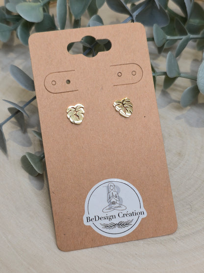 Boucles d’oreilles Monstera gold