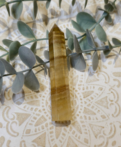Pointe en Fluorite jaune
