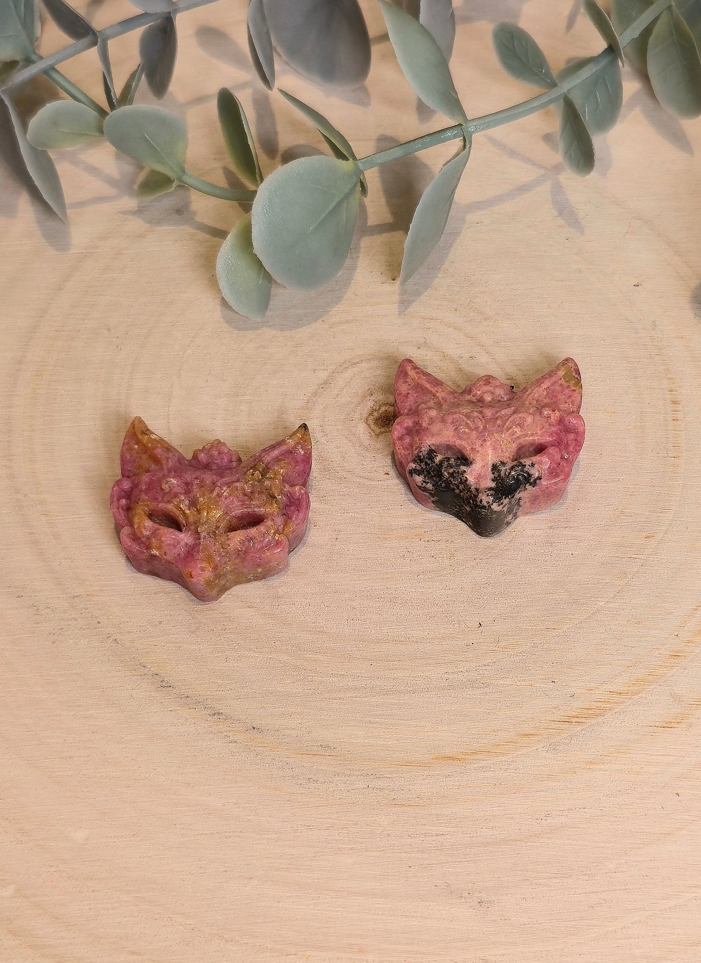 Masque de Renard en Rhodonite