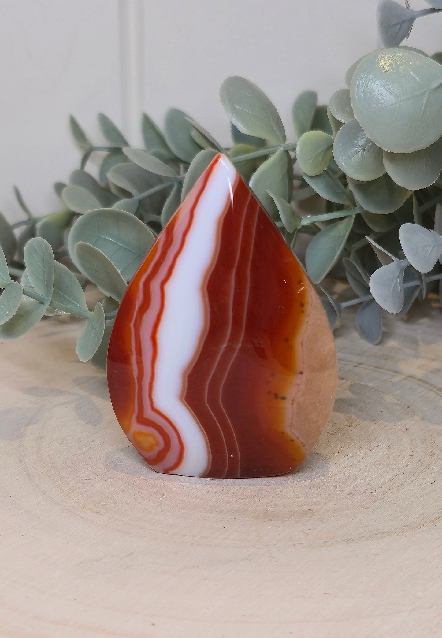 Flamme en Agate rouge rubanée