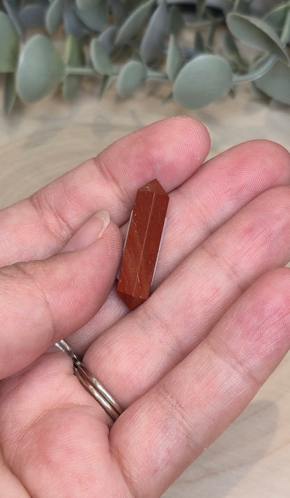 Mini Double Pointe en Jaspe rouge