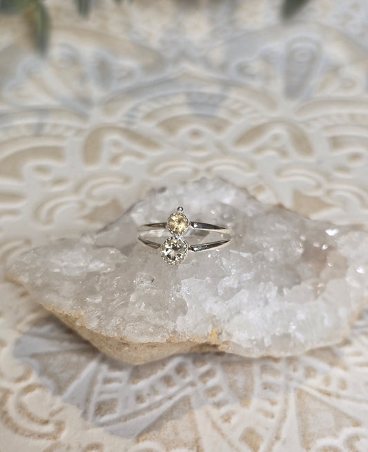 Bague double Citrine naturelle