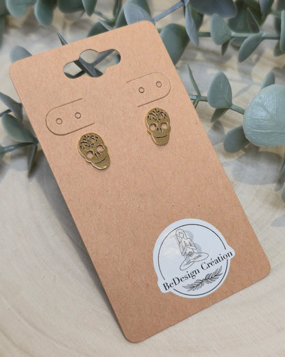 Boucles d’oreilles Crâne gold