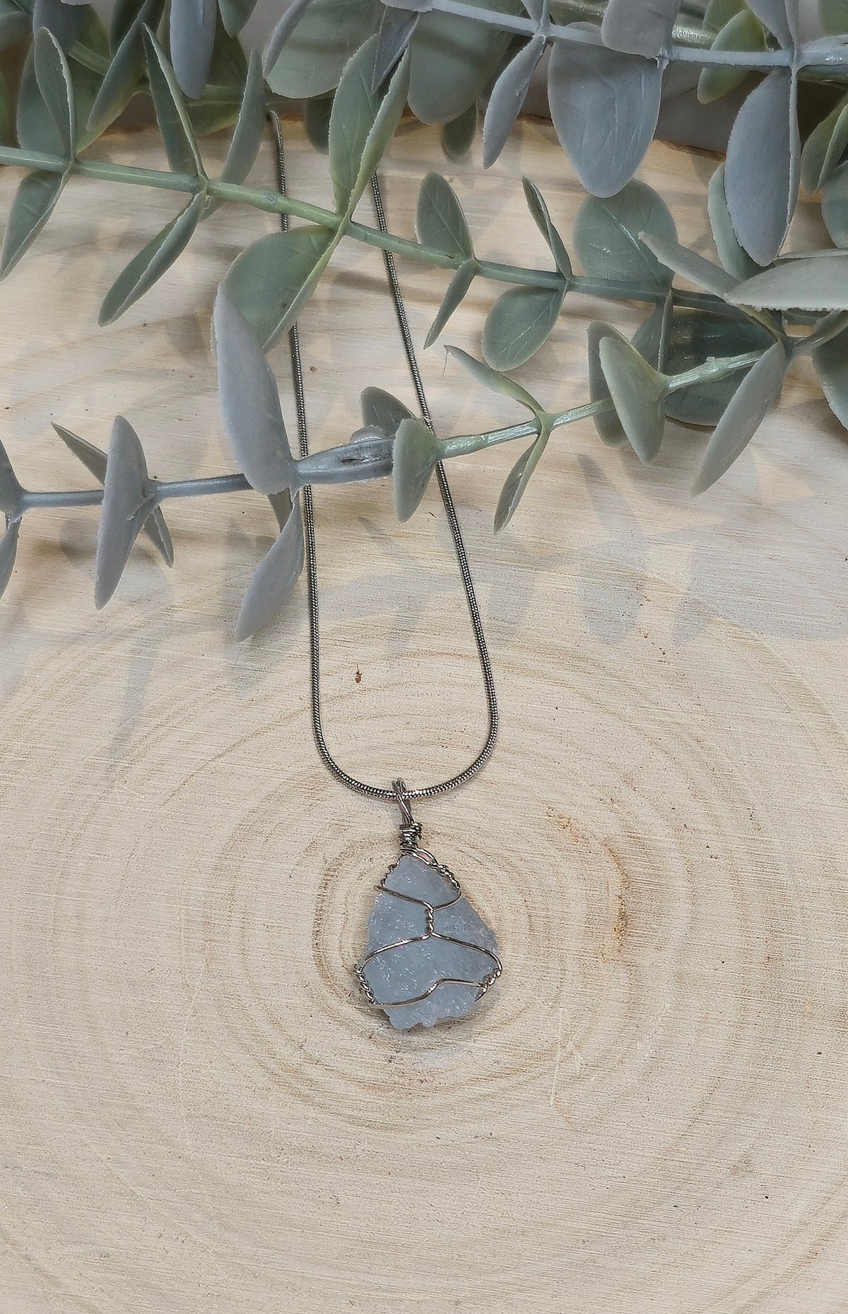 Collier Aigue-marine brute (Aquamarine)