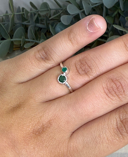 Bague double Onyx verte