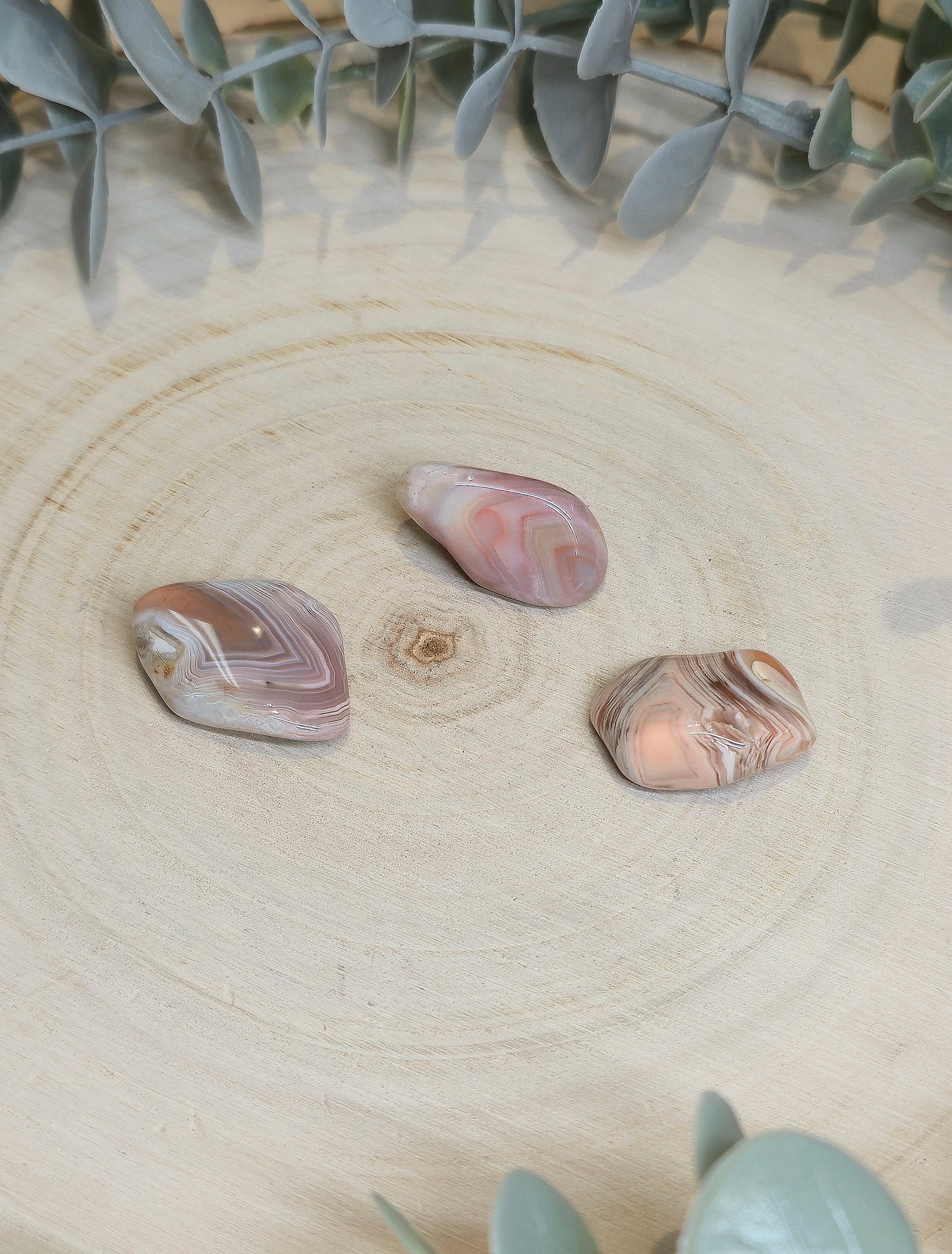 Agate Botswana Rose barattée