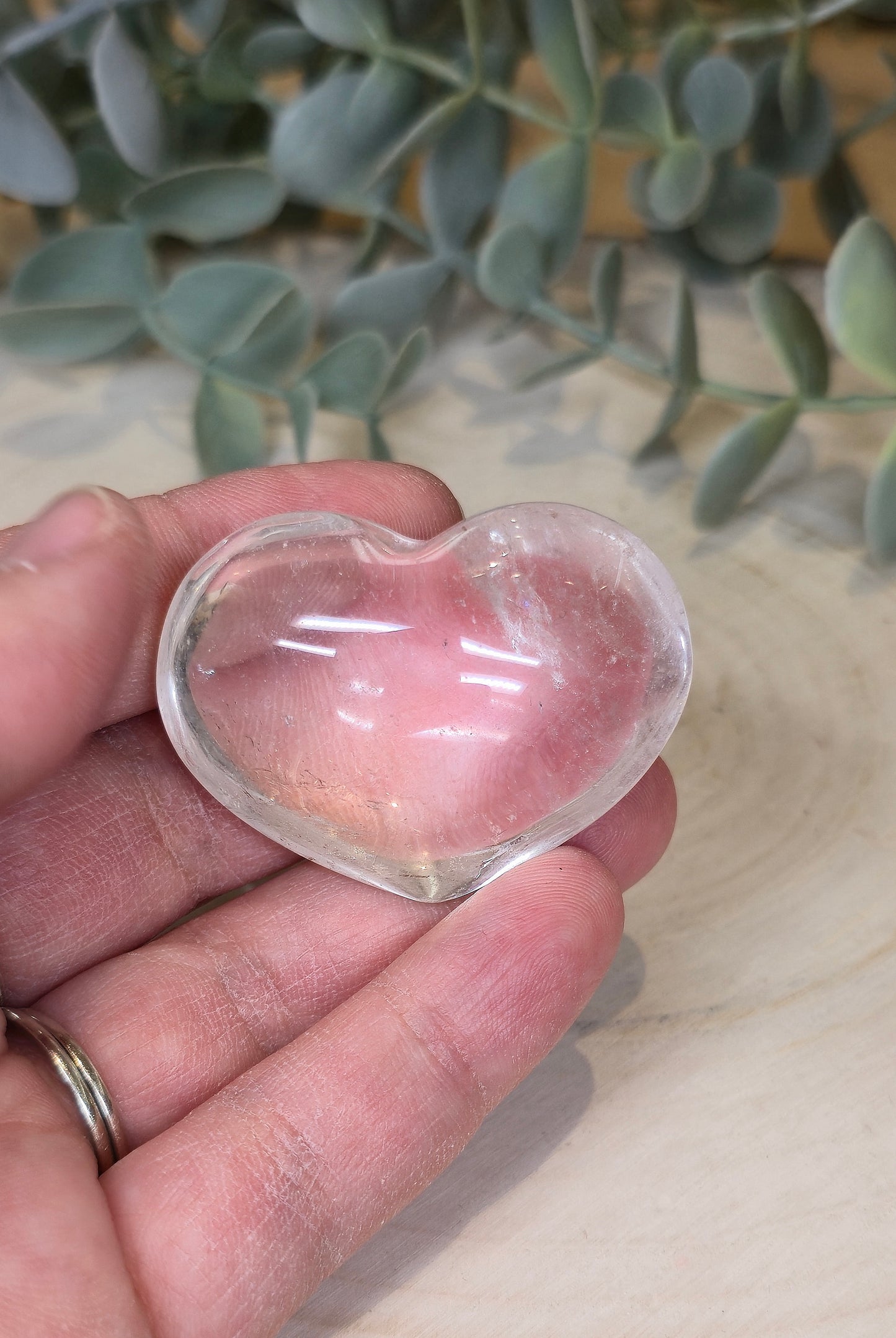 Coeur en Quartz clair (extra clair) du Brézil