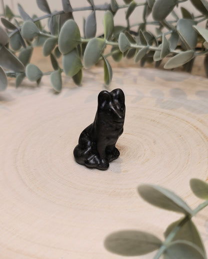 Chien en Obsidienne argentée