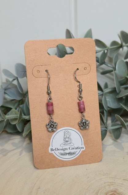 Boucles d’oreilles Rose Rhodonite