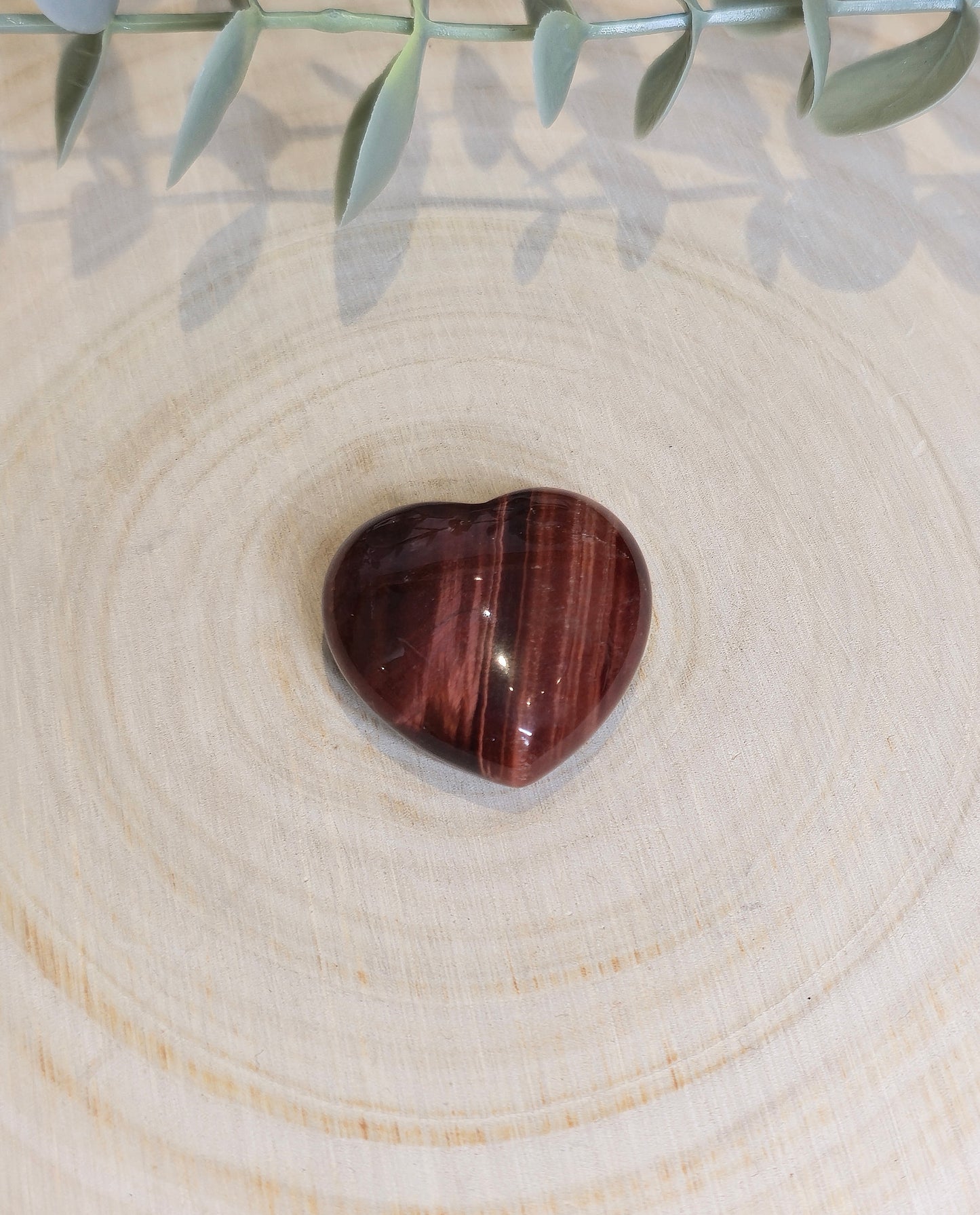 Coeur en Oeil de tigre rouge (Taureau)