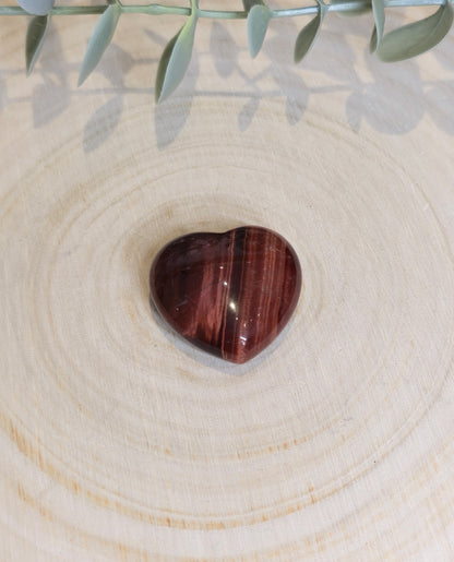 Coeur en Oeil de tigre rouge (Taureau)