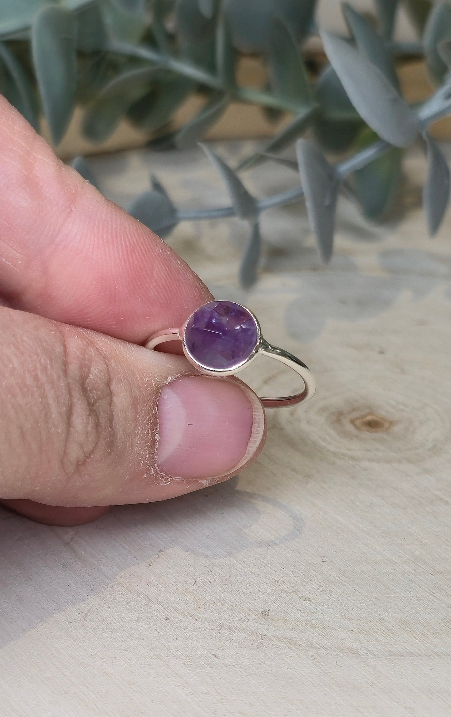 Bague grand rond Améthyste