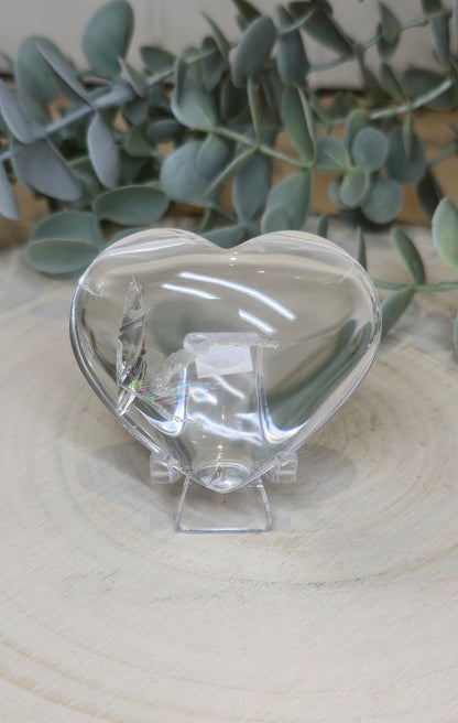 Coeur en Quartz clair (extra clair) du Brézil