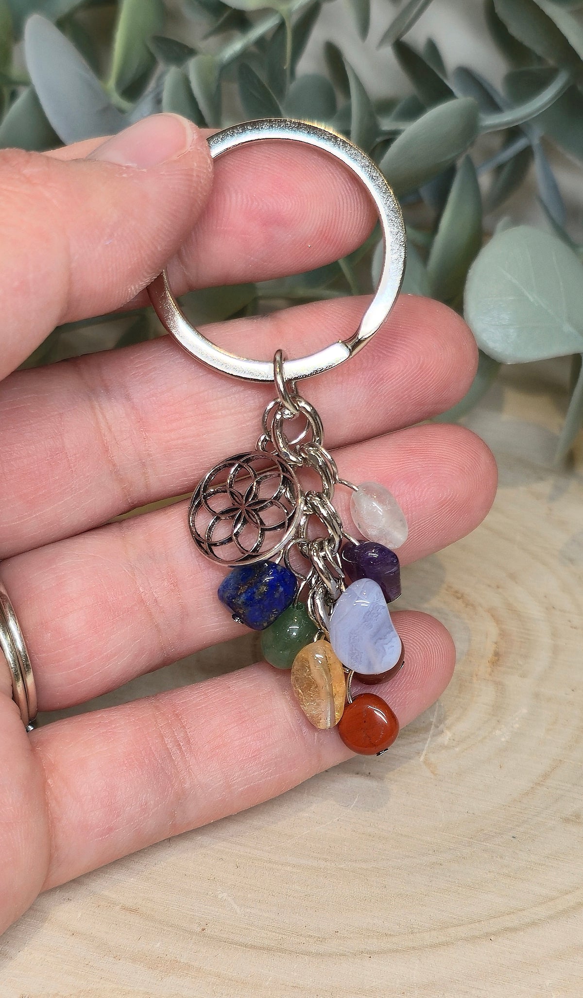 Porte-clé Graine de vie et Chakras