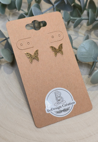 Boucles d’oreilles Papillon élégant gold