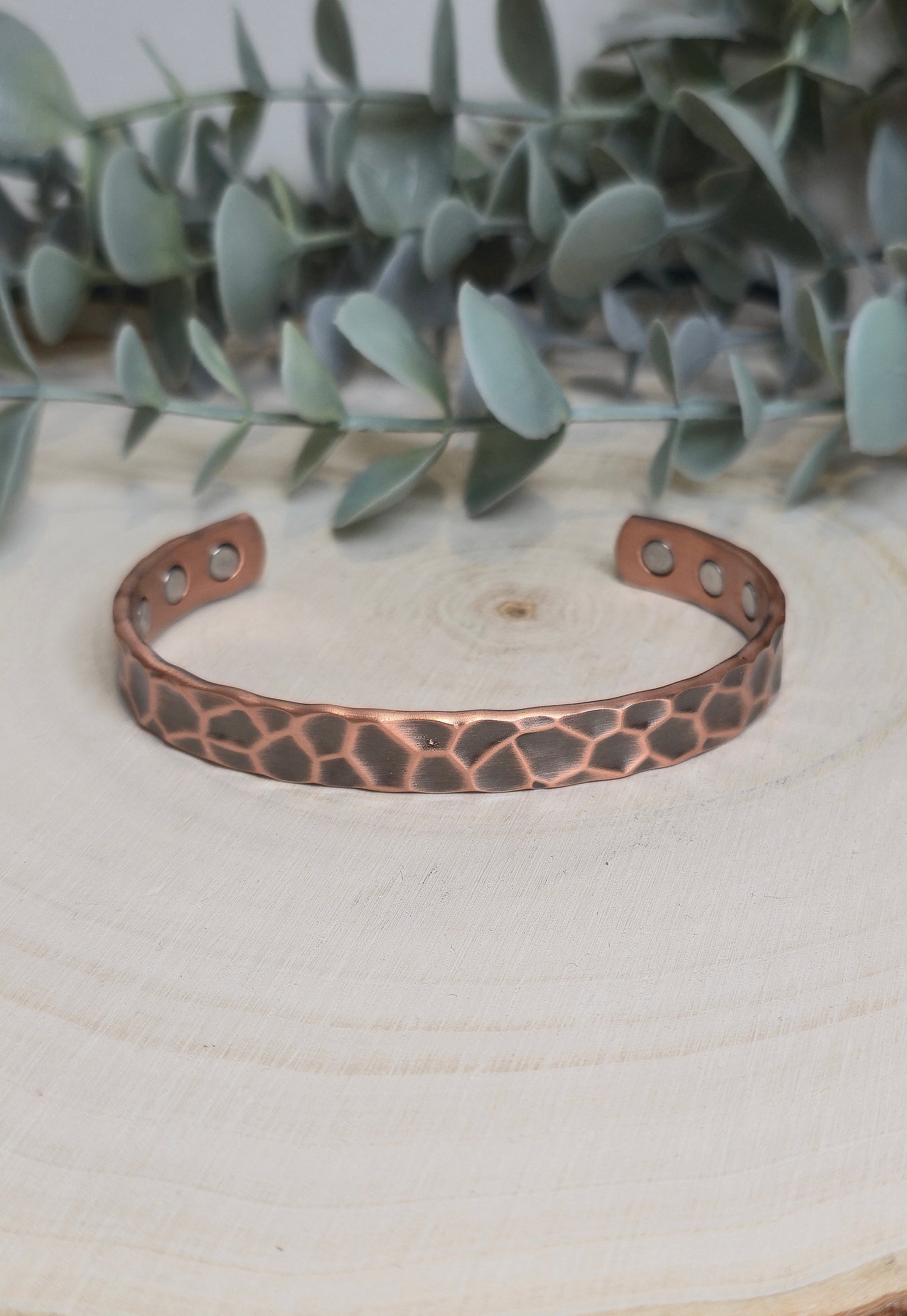 Bracelet de cuivre magnétique Effet martelé