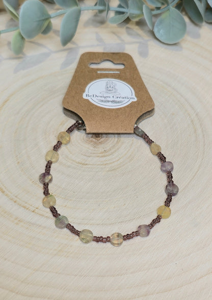 Bracelet avec pierres - Fluorite