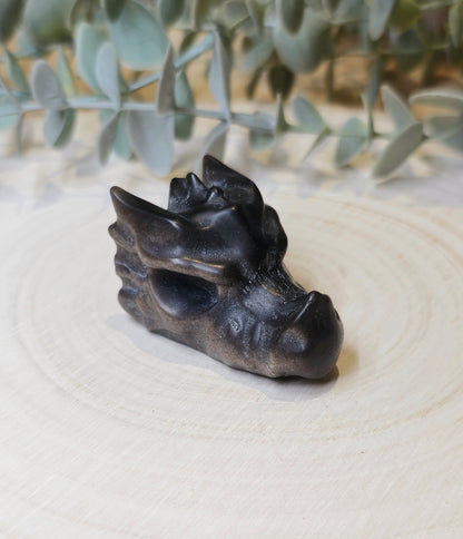 Dragon Obsidienne argenté