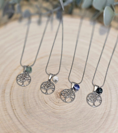 Collier Arbre de vie et pierre