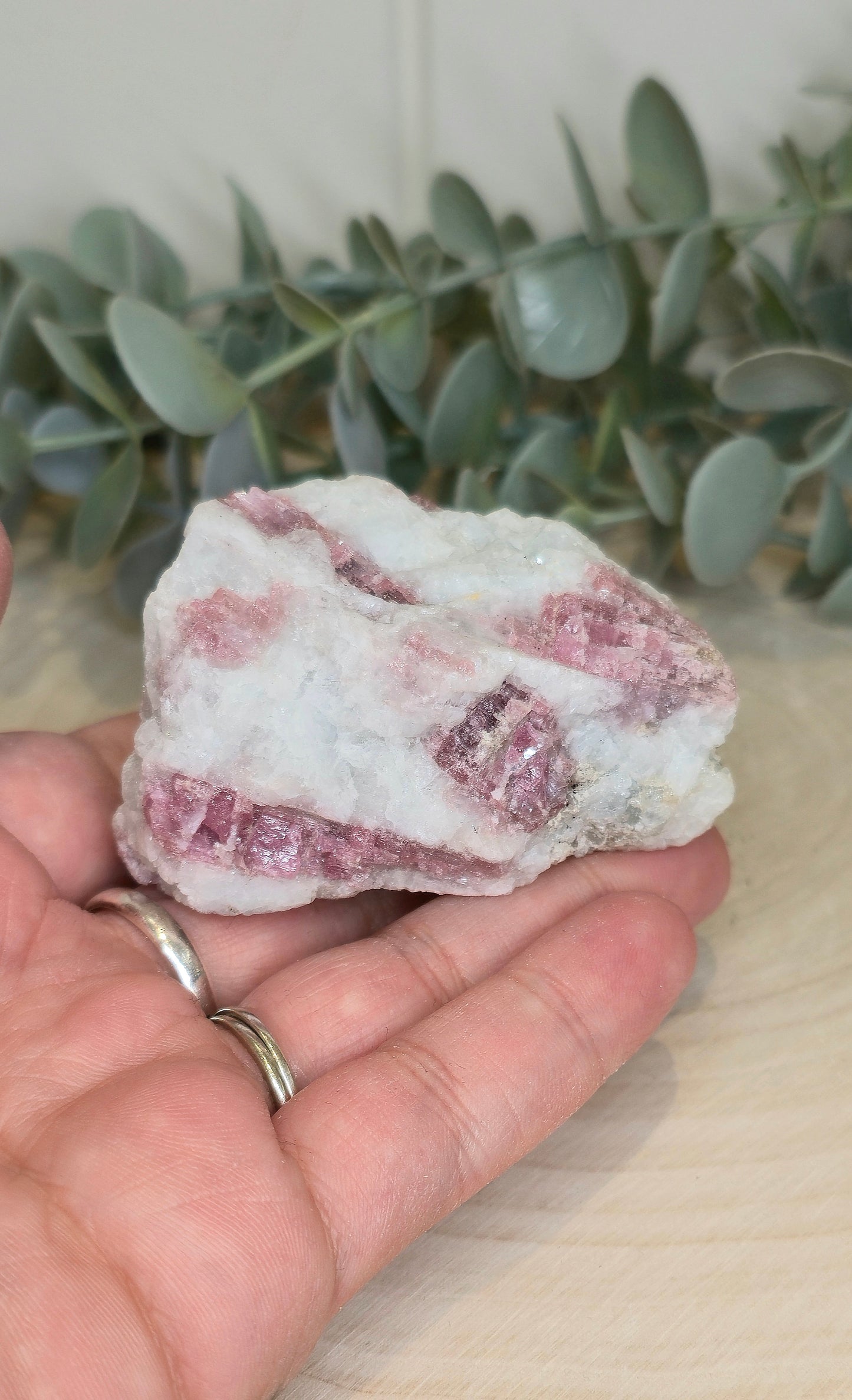 Tourmaline rose dans du Quartz du Brésil