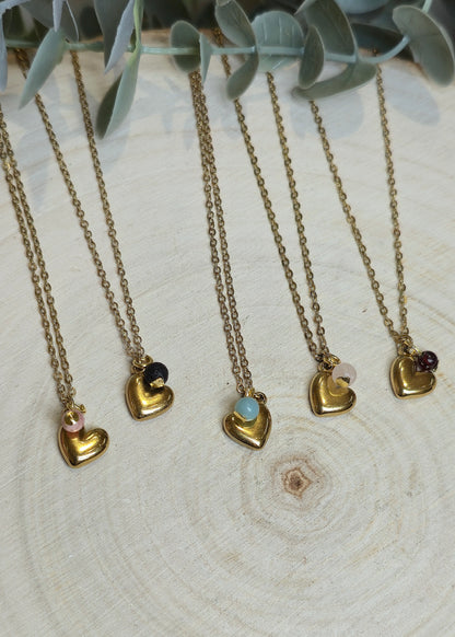 Collier Coeur bombé gold