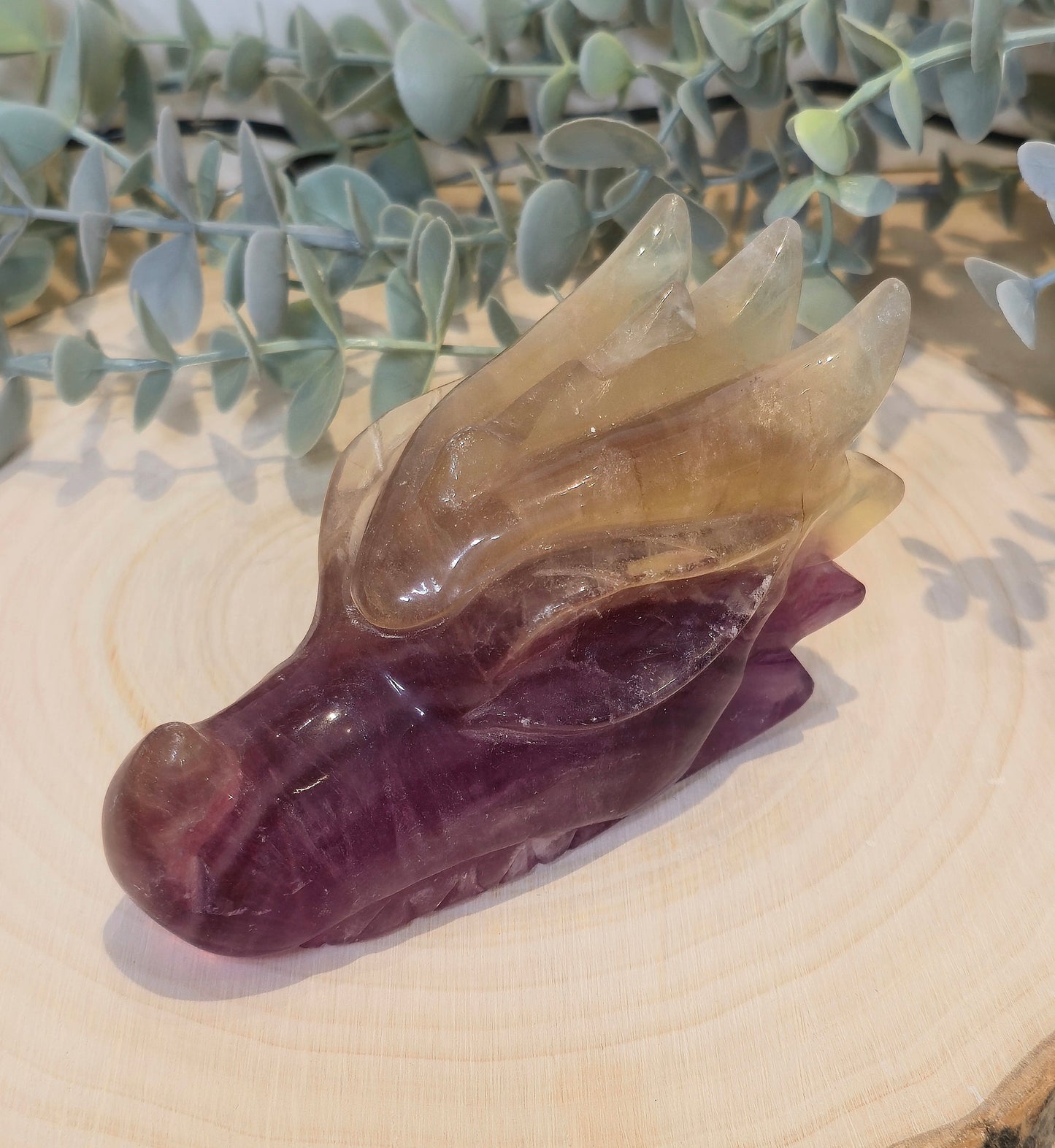 Dragon Fluorite jaune et mauve