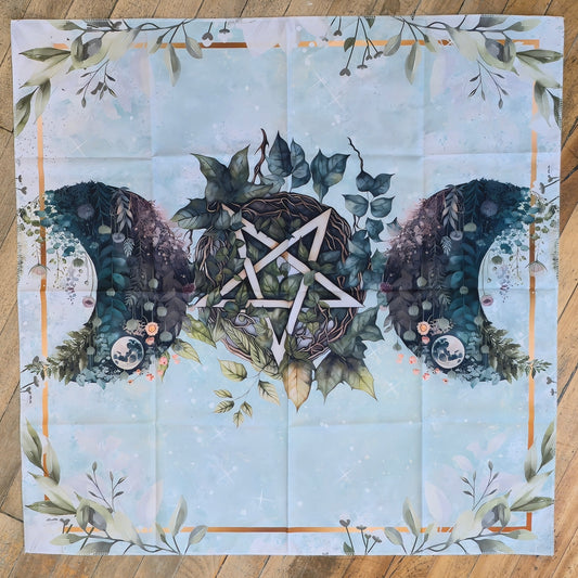 Nappe d’autel Triple lune et Pentacle