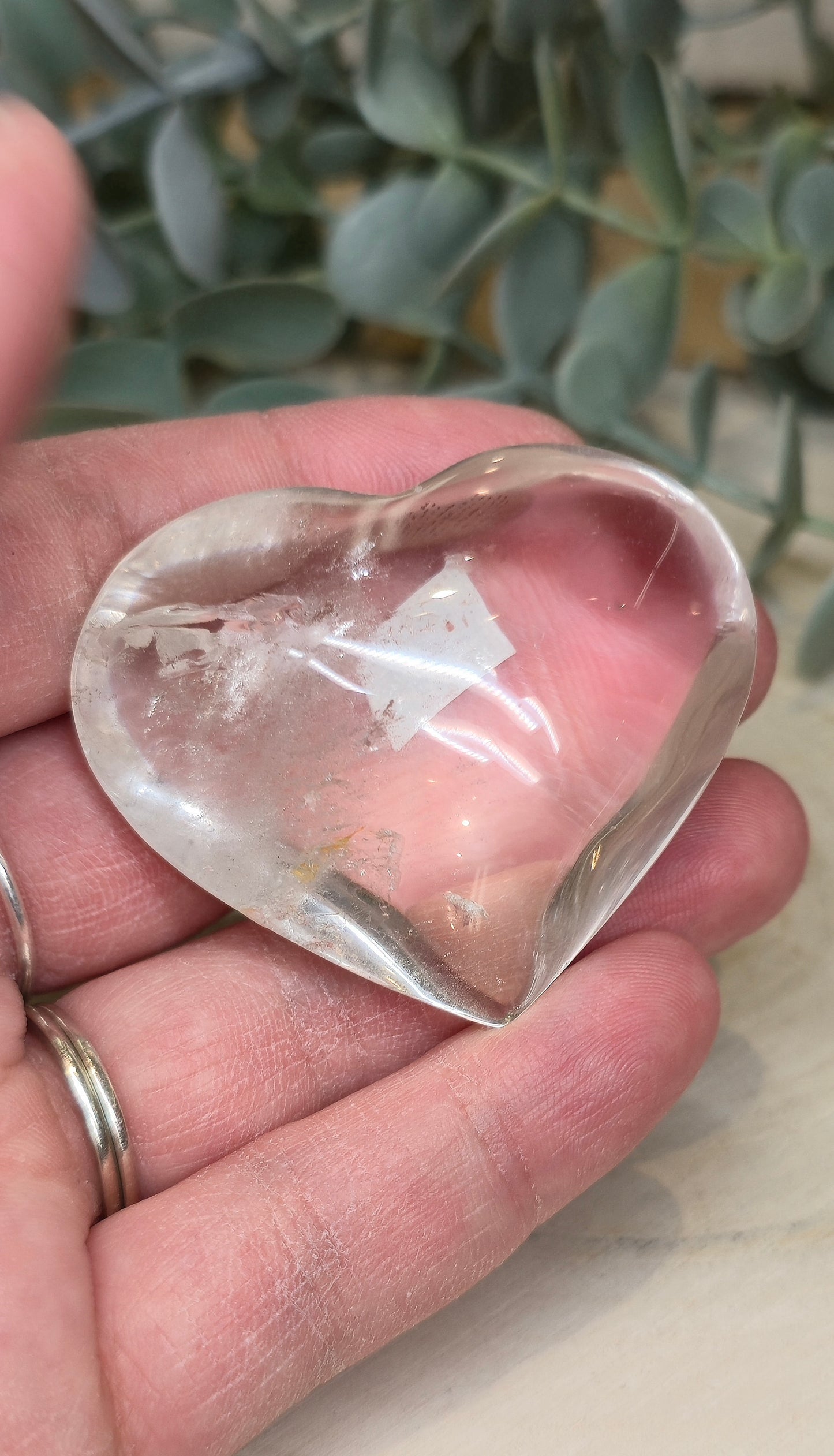 Coeur en Quartz clair (extra clair) du Brézil