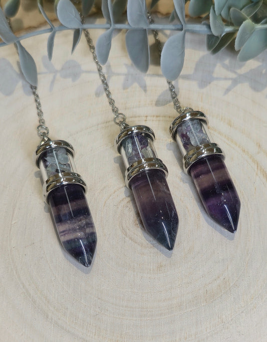 Pendule en Fluorite et chips