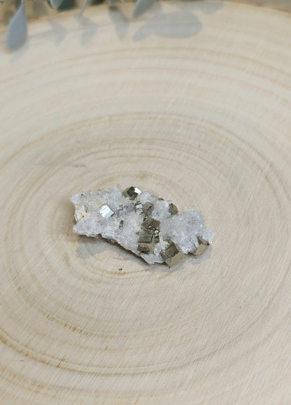 Pyrite dans Quartz clair brute