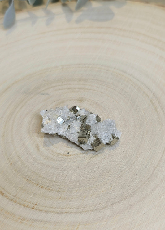 Pyrite dans Quartz clair brute