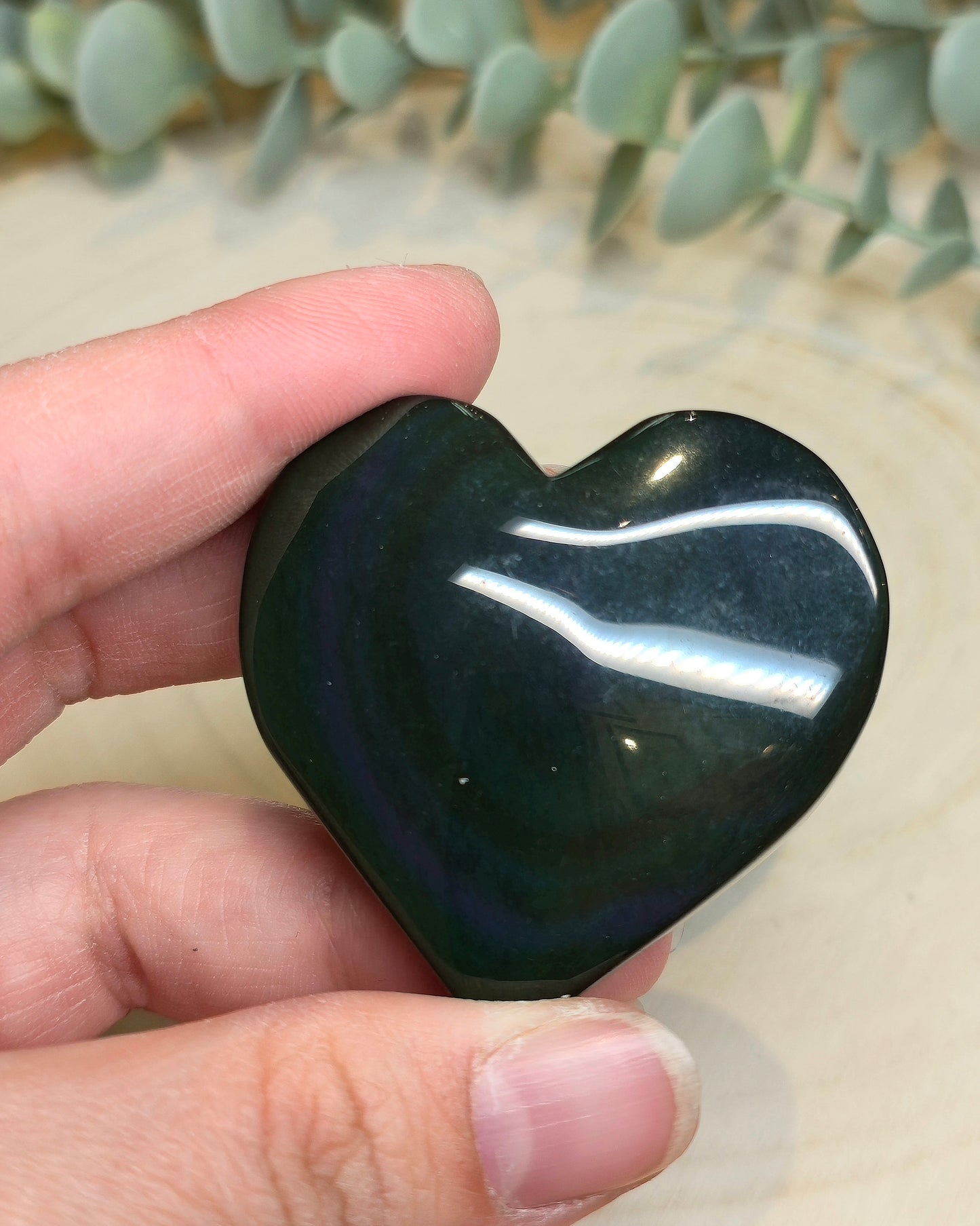 Coeur en Obsidienne Arc-en-ciel