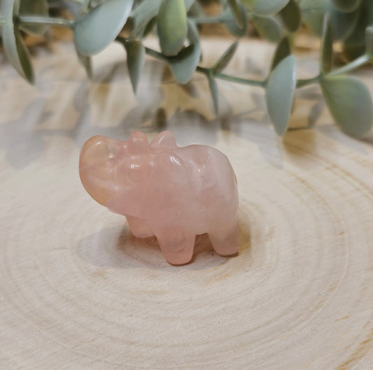 Éléphant Quartz rose