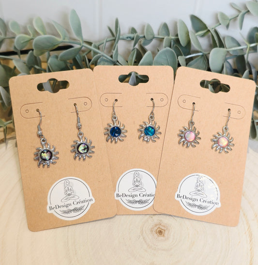 Boucles d'oreilles Soleil avec Abalone