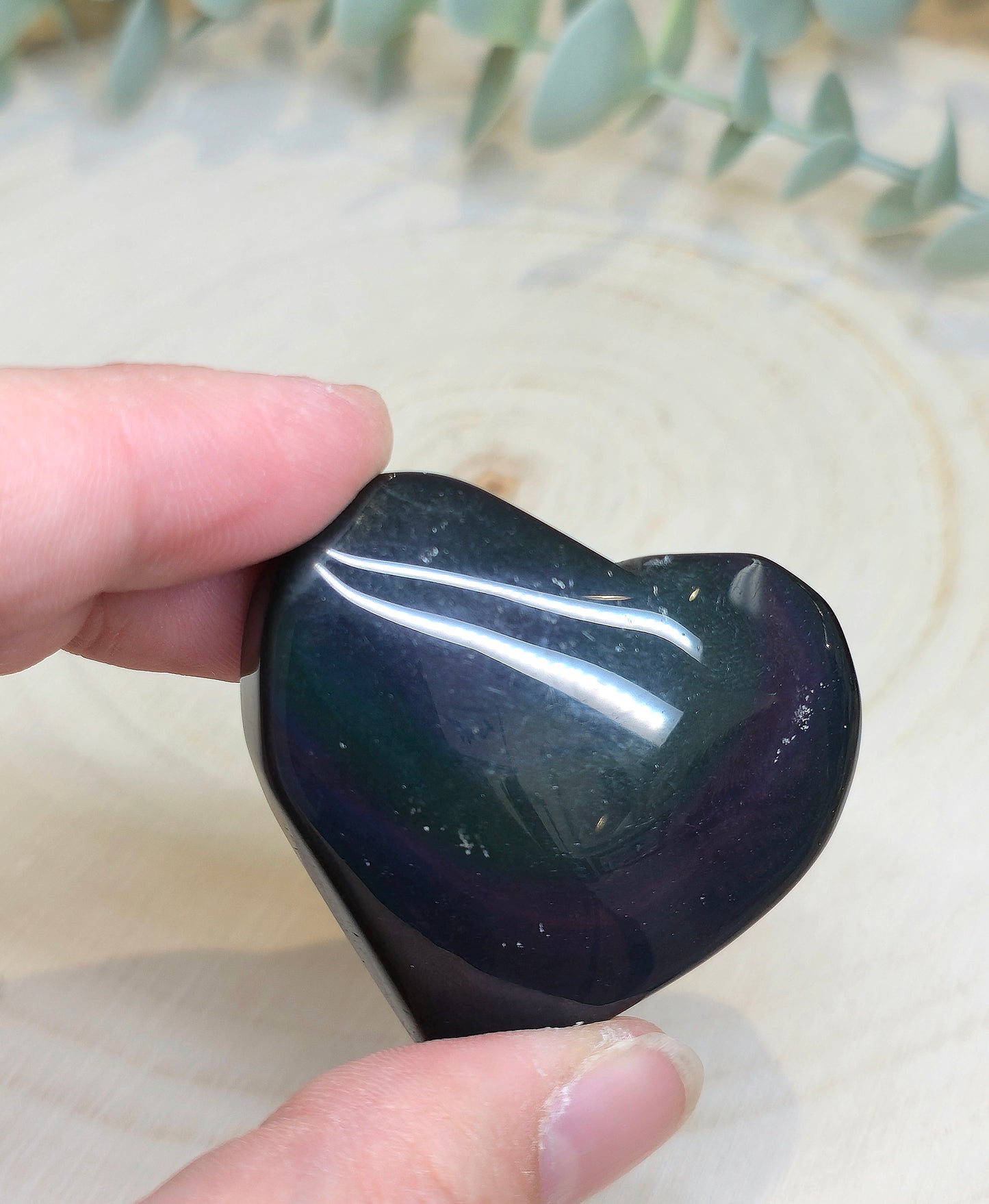 Coeur en Obsidienne Arc-en-ciel